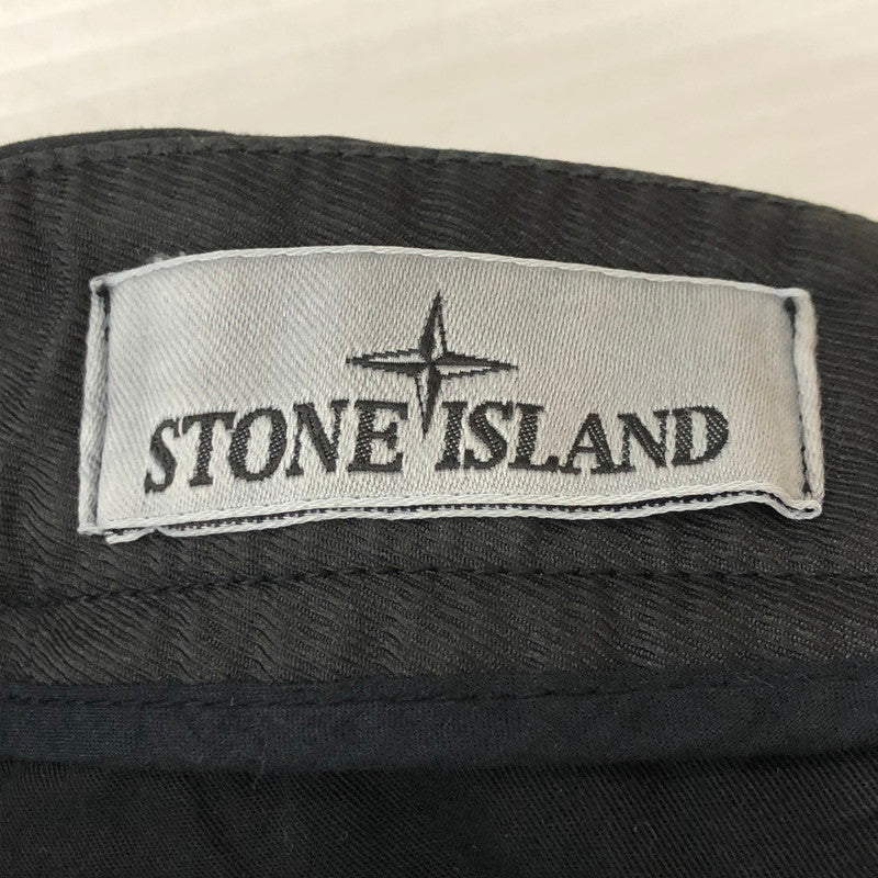 【中古品】【メンズ】 STONE ISLAND ストーンアイランド ORGANIC COTTON SATIN STRETCH CARGO PANTS 811533908 オーガニック コットン サテン ストレッチ カーゴパンツ ボトムス 152-250804-ts-09-fuz サイズ：36 カラー：ブラック 万代Net店