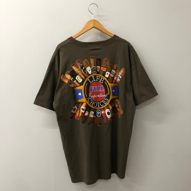 【中古品】【メンズ】 GILDAN ギルダン 90’s CIGARS "LIFE IOS FULL OF IMPORTANT CHOICES" TEE 90年代 シガーズ Tシャツ 半袖 トップス 145-250803-ts-15-tei サイズ：XL カラー：オリーブ 万代Net店