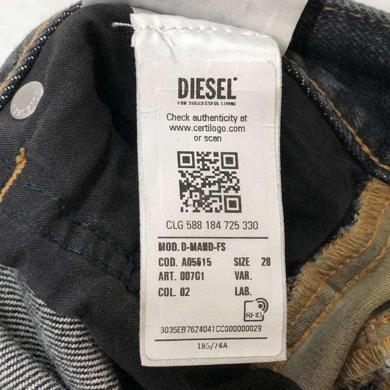 【中古品】【レディース】 DIESEL ディーゼル BUTTONFLY DENIM PANTS D-MAND-FS A05615 ボタンフライ デニムパンツ ボトムス ジーンズ 152-250804-KS-23-tei サイズ：28 カラー：ブラック 万代Net店