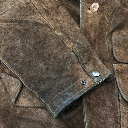 【現状渡し品】【メンズ】 RALPH LAUREN ラルフローレン 90’s SUEDE LEATHER HUNTING JACKET VINTAGE 90年代 スエードレザー ハンティング ジャケット アウター ヴィンテージ 147-250804-KS-19-tei サイズ：L カラー：ブラウン 万代Net店