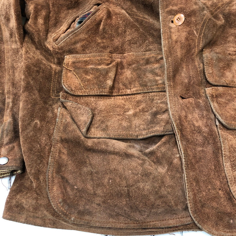 【現状渡し品】【メンズ】 RALPH LAUREN ラルフローレン 90’s SUEDE LEATHER HUNTING JACKET VINTAGE 90年代 スエードレザー ハンティング ジャケット アウター ヴィンテージ 147-250804-KS-19-tei サイズ：L カラー：ブラウン 万代Net店