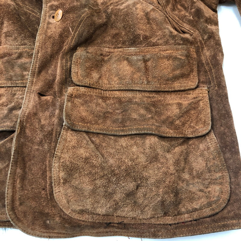【現状渡し品】【メンズ】 RALPH LAUREN ラルフローレン 90’s SUEDE LEATHER HUNTING JACKET VINTAGE 90年代 スエードレザー ハンティング ジャケット アウター ヴィンテージ 147-250804-KS-19-tei サイズ：L カラー：ブラウン 万代Net店