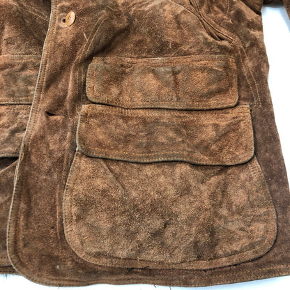 【現状渡し品】【メンズ】 RALPH LAUREN ラルフローレン 90’s SUEDE LEATHER HUNTING JACKET VINTAGE 90年代 スエードレザー ハンティング ジャケット アウター ヴィンテージ 147-250804-KS-19-tei サイズ：L カラー：ブラウン 万代Net店