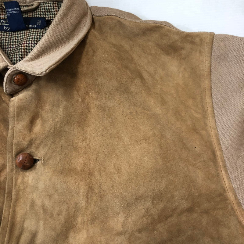 【現状渡し品】【メンズ】 POLO RALPH LAUREN ポロ・ラルフローレン 90’s SUEDE LEATHER JACKET VINTAGE 90年代 スエードレザー ジャケット アウター ヴィンテージ 147-250804-ks-20-fuz サイズ：表記無し カラー：ベージュ 万代Net店