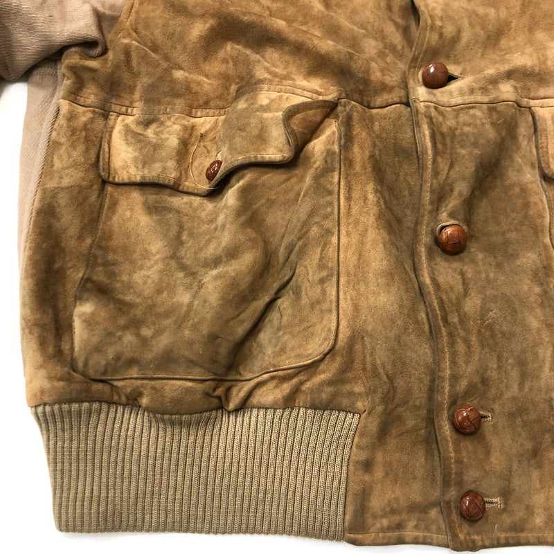 【現状渡し品】【メンズ】 POLO RALPH LAUREN ポロ・ラルフローレン 90’s SUEDE LEATHER JACKET VINTAGE 90年代 スエードレザー ジャケット アウター ヴィンテージ 147-250804-ks-20-fuz サイズ：表記無し カラー：ベージュ 万代Net店