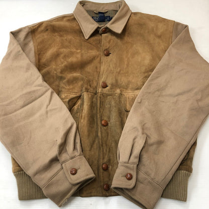 【現状渡し品】【メンズ】 POLO RALPH LAUREN ポロ・ラルフローレン 90’s SUEDE LEATHER JACKET VINTAGE 90年代 スエードレザー ジャケット アウター ヴィンテージ 147-250804-ks-20-fuz サイズ：表記無し カラー：ベージュ 万代Net店