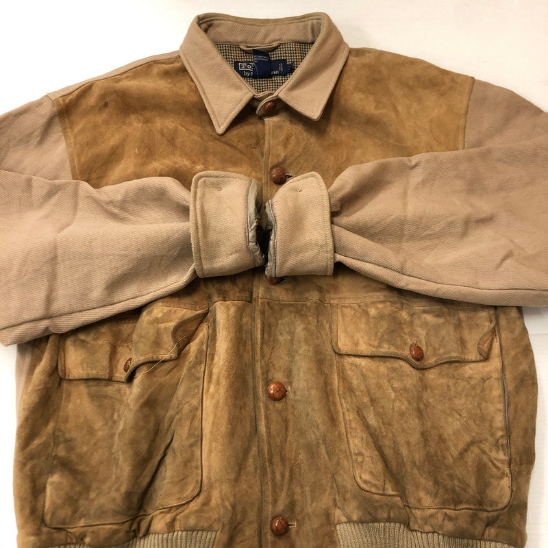 【現状渡し品】【メンズ】 POLO RALPH LAUREN ポロ・ラルフローレン 90’s SUEDE LEATHER JACKET VINTAGE 90年代 スエードレザー ジャケット アウター ヴィンテージ 147-250804-ks-20-fuz サイズ：表記無し カラー：ベージュ 万代Net店