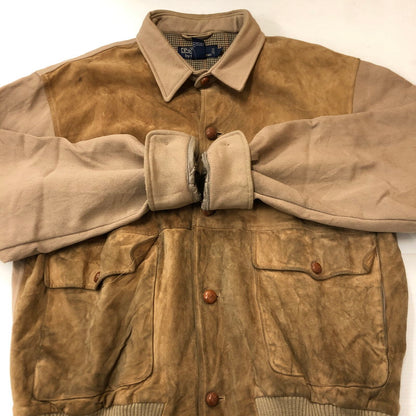 【現状渡し品】【メンズ】 POLO RALPH LAUREN ポロ・ラルフローレン 90’s SUEDE LEATHER JACKET VINTAGE 90年代 スエードレザー ジャケット アウター ヴィンテージ 147-250804-ks-20-fuz サイズ：表記無し カラー：ベージュ 万代Net店