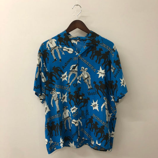 【中古品】【メンズ】 UNKNOWN USED 50’s～60’s ITALIAN COLLAR LOGO SHIRT VINTAGE 50～60年代 イタリアンカラー ロゴ シャツ 半袖 トップス ヴィンテージ 145-250806-KS-13-tei サイズ：48 カラー：ブルー 万代Net店