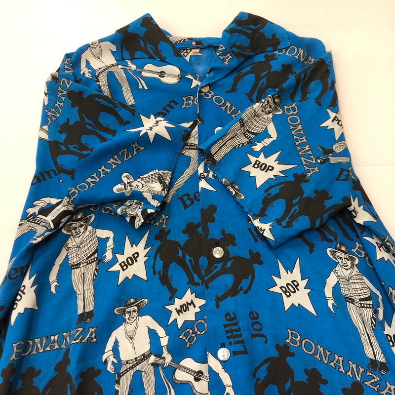 【中古品】【メンズ】 UNKNOWN USED 50’s～60’s ITALIAN COLLAR LOGO SHIRT VINTAGE 50～60年代 イタリアンカラー ロゴ シャツ 半袖 トップス ヴィンテージ 145-250806-KS-13-tei サイズ：48 カラー：ブルー 万代Net店