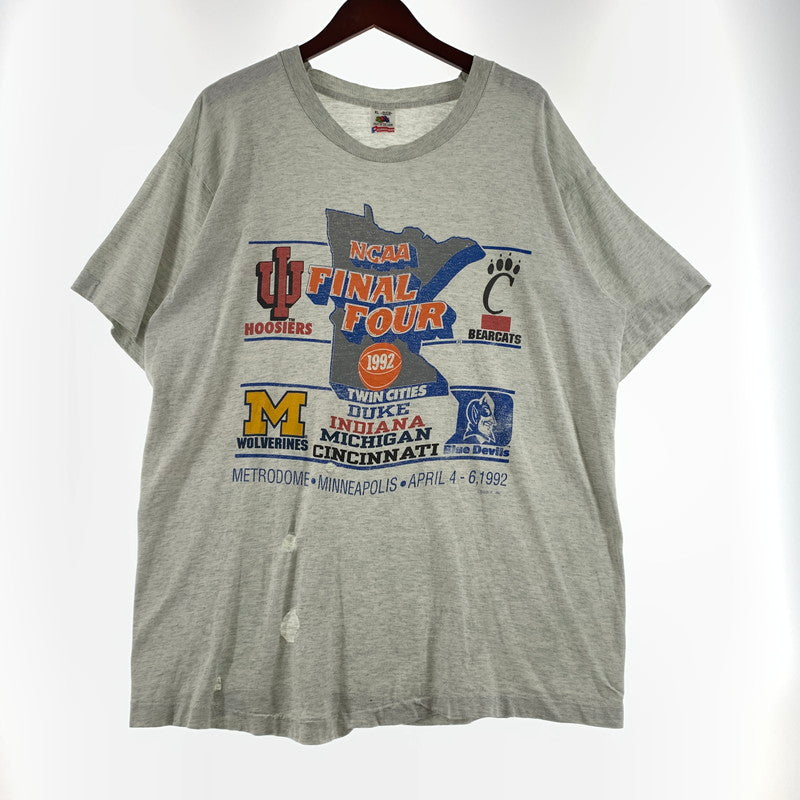 【現状渡し品】【メンズ】 FRUIT OF THE LOOM フルーツオブザルーム 90's NCAA FINAL FOUR BASKETBALL TEE 90年代 ファイナルフォー バスケットボール Tシャツ 半袖 トップス 145-260703-yo-04-tei サイズ：XL カラー：ホワイト 万代Net店