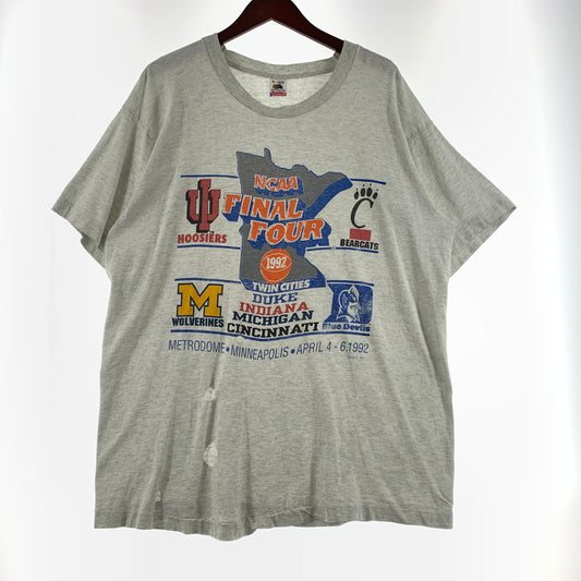 【現状渡し品】【メンズ】 FRUIT OF THE LOOM フルーツオブザルーム 90's NCAA FINAL FOUR BASKETBALL TEE 90年代 ファイナルフォー バスケットボール Tシャツ 半袖 トップス 145-260703-yo-04-tei サイズ：XL カラー：ホワイト 万代Net店