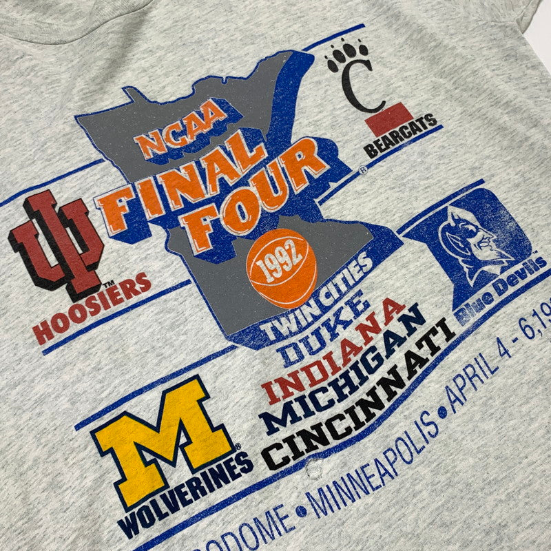 【現状渡し品】【メンズ】 FRUIT OF THE LOOM フルーツオブザルーム 90's NCAA FINAL FOUR BASKETBALL TEE 90年代 ファイナルフォー バスケットボール Tシャツ 半袖 トップス 145-260703-yo-04-tei サイズ：XL カラー：ホワイト 万代Net店