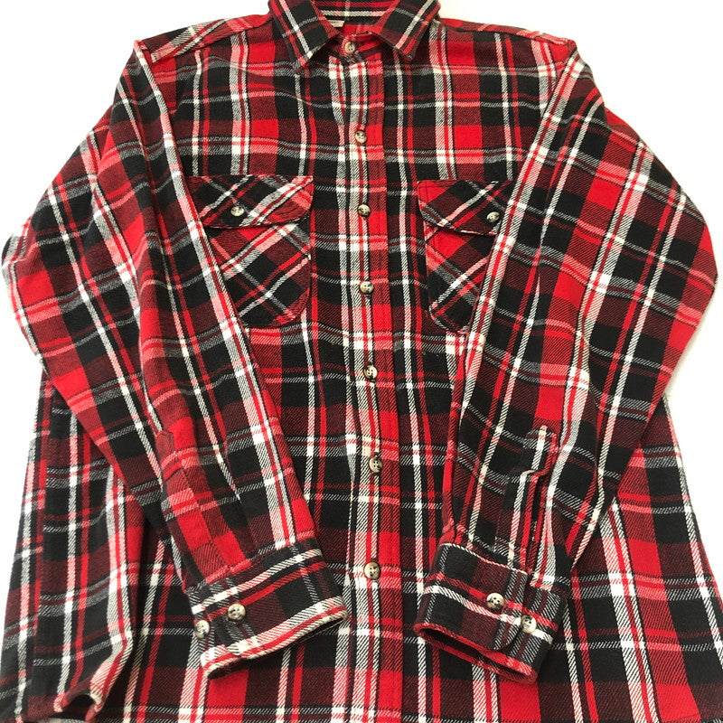 【中古品】【メンズ】 FIVE BROTHER ファイブブラザー 90's CHECK FLANNEL SHIRT 90年代 チェック フランネル シャツ トップス 長袖 145-250805-ts-12-fuz サイズ：M カラー：レッド 万代Net店