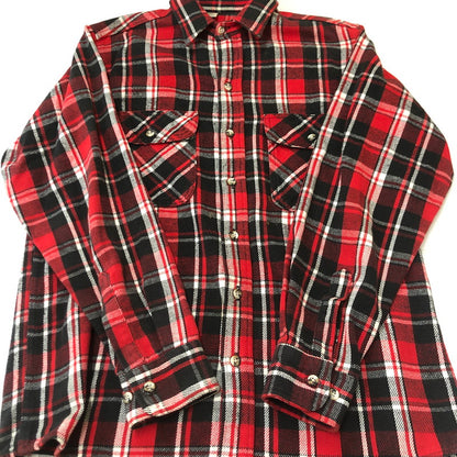 【中古品】【メンズ】 FIVE BROTHER ファイブブラザー 90's CHECK FLANNEL SHIRT 90年代 チェック フランネル シャツ トップス 長袖 145-250805-ts-12-fuz サイズ：M カラー：レッド 万代Net店
