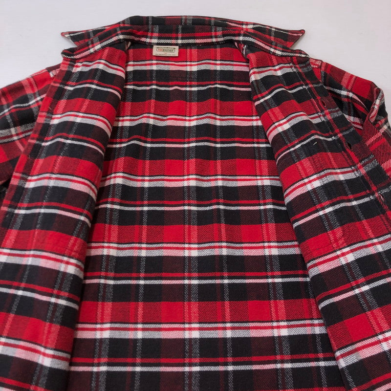 【中古品】【メンズ】 FIVE BROTHER ファイブブラザー 90's CHECK FLANNEL SHIRT 90年代 チェック フランネル シャツ トップス 長袖 145-250805-ts-12-fuz サイズ：M カラー：レッド 万代Net店