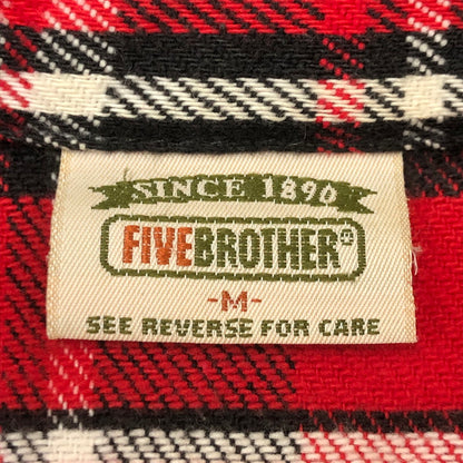 【中古品】【メンズ】 FIVE BROTHER ファイブブラザー 90's CHECK FLANNEL SHIRT 90年代 チェック フランネル シャツ トップス 長袖 145-250805-ts-12-fuz サイズ：M カラー：レッド 万代Net店