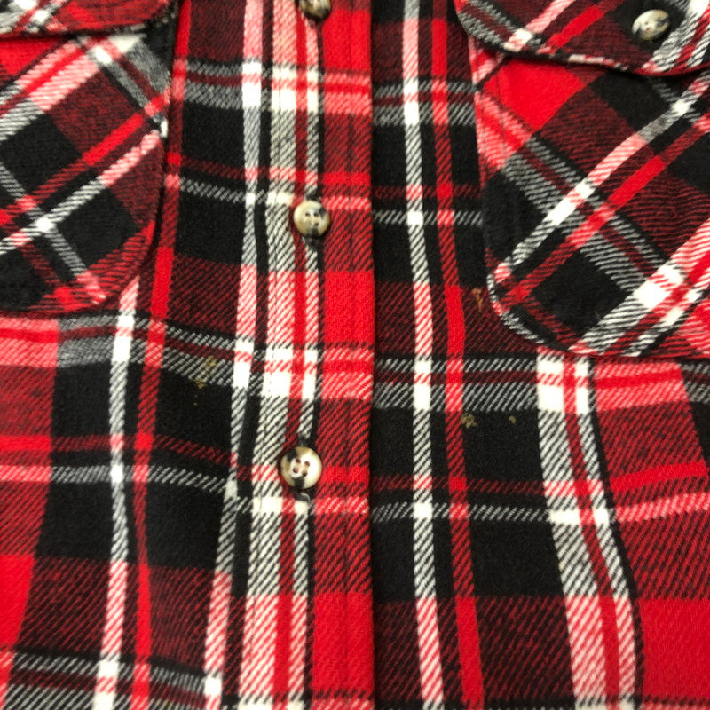 【中古品】【メンズ】 FIVE BROTHER ファイブブラザー 90's CHECK FLANNEL SHIRT 90年代 チェック フランネル シャツ トップス 長袖 145-250805-ts-12-fuz サイズ：M カラー：レッド 万代Net店