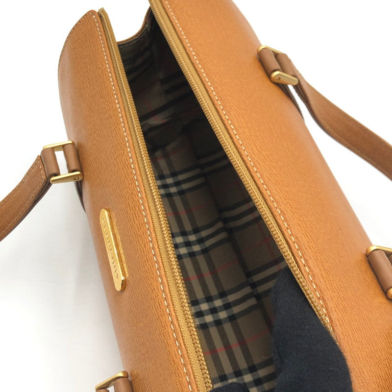 【中古品】【メンズ/レディース】 BURBERRY バーバリー LEATHER HAND BAG MINI BOSTON レザー ハンドバッグ ミニボストン カバン 188-250816-ts-01-tei カラー：ブラウン 万代Net店