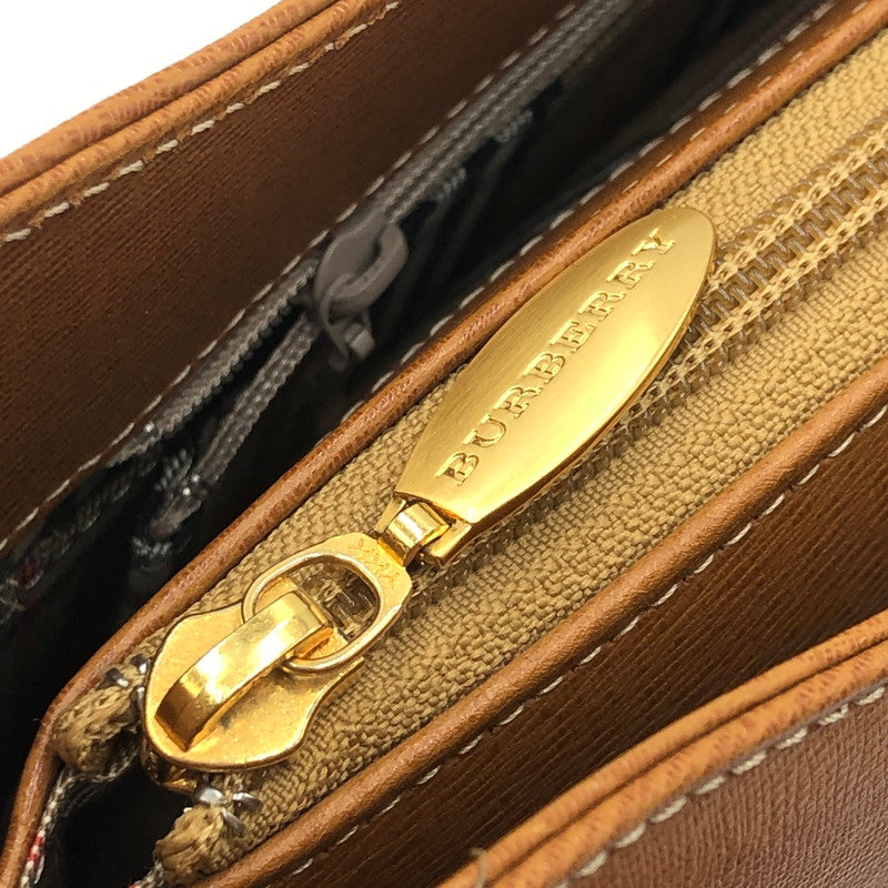 【中古品】【メンズ/レディース】 BURBERRY バーバリー NOVA CHECK SHADOW HORSE LEATHER ONE SHOULDER BAG ノヴァチェック シャドウホース レザーワン ショルダーバッグ カバン 188-250816-ts-02-tei カラー：ブラウン 万代Net店