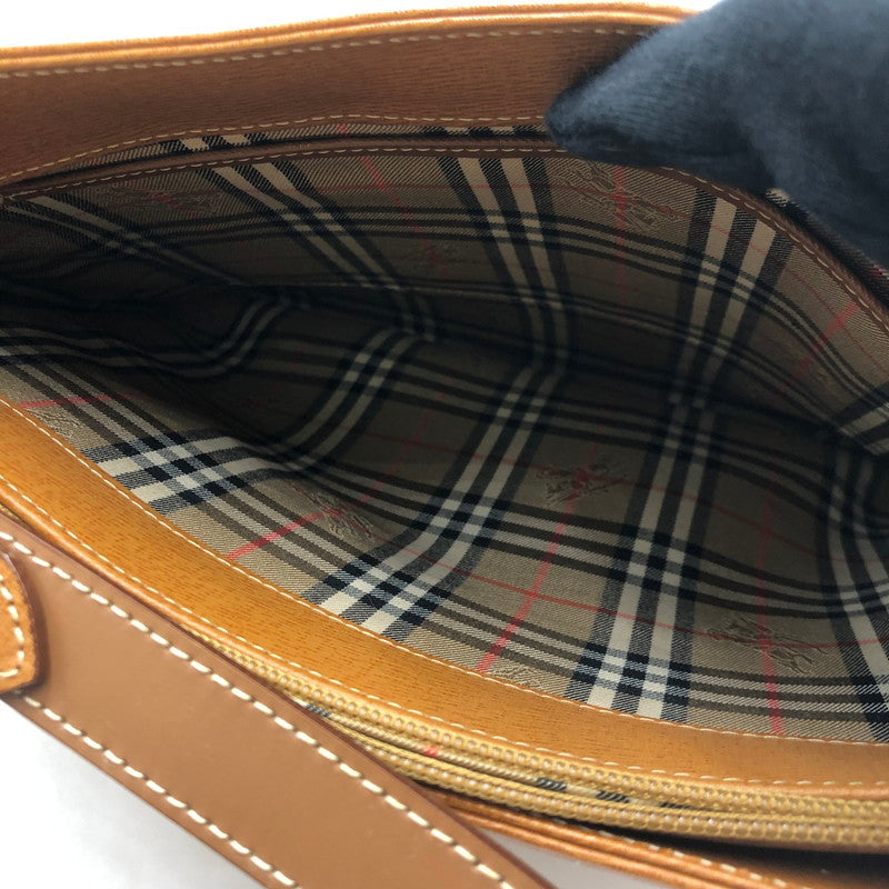 【中古品】【メンズ/レディース】 BURBERRY バーバリー NOVA CHECK SHADOW HORSE LEATHER ONE SHOULDER BAG ノヴァチェック シャドウホース レザーワン ショルダーバッグ カバン 188-250816-ts-02-tei カラー：ブラウン 万代Net店