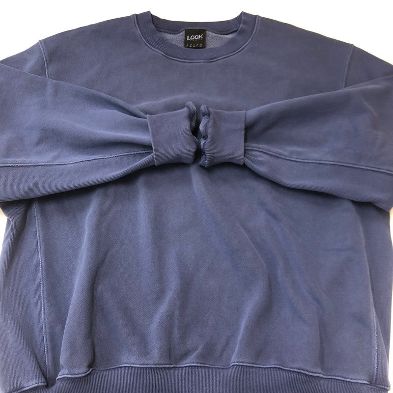 【中古品】【メンズ】 LQQK STUDIO ルックスタジオ 25SS WASHED FLEECE CREWNECK SWEAT LQS25WF54 ウォッシュド フリース クルーネック スウェット 長袖 トップス トレーナー 140-250808-yo-04-tei サイズ：XL カラー：WASHED BLUE 万代Net店