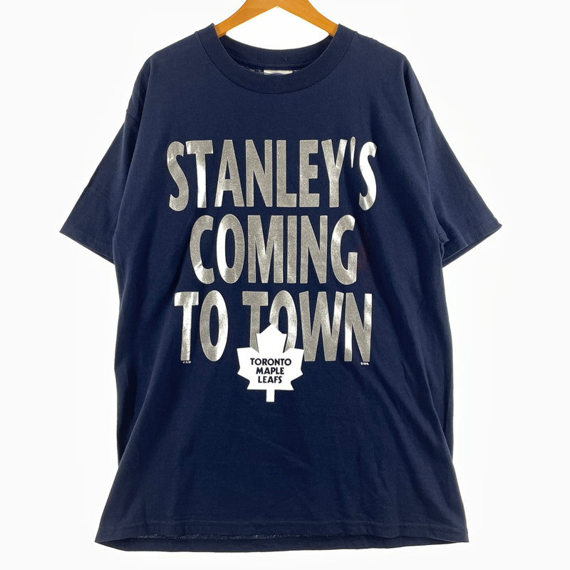 【現状渡し品】【メンズ】 NHL エヌエイチエル 90’s TORONTO MAPLE LEAFS TEE 90年代 トロント メープル リーフス Tシャツ 145-260807-sa-12-tei サイズ：L カラー：ネイビー 万代Net店