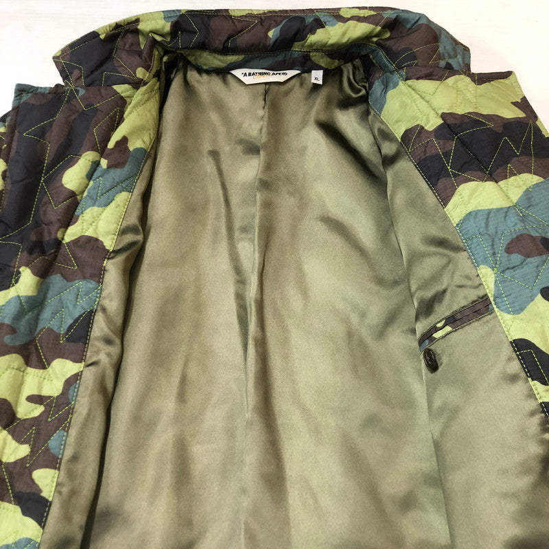 【中古品】【メンズ】 A BATHING APE アベイシングエイプ STAR QUILTING TAILORED JACKET スター キルティング テーラード ジャケット アウター 142-250808-yo-09-fuz サイズ：XL カラー：カモ 万代Net店