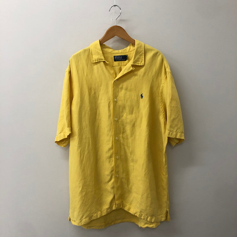 【中古品】【メンズ】 Polo by Ralph Lauren ポロバイラルフローレン LINEN OPEN COLLAR SHIRT リネン オープンカラー シャツ 半袖 トップス 147-250808-yo-31-tei サイズ：XL カラー：イエロー 万代Net店