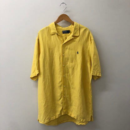 【中古品】【メンズ】 Polo by Ralph Lauren ポロバイラルフローレン LINEN OPEN COLLAR SHIRT リネン オープンカラー シャツ 半袖 トップス 147-250808-yo-31-tei サイズ：XL カラー：イエロー 万代Net店