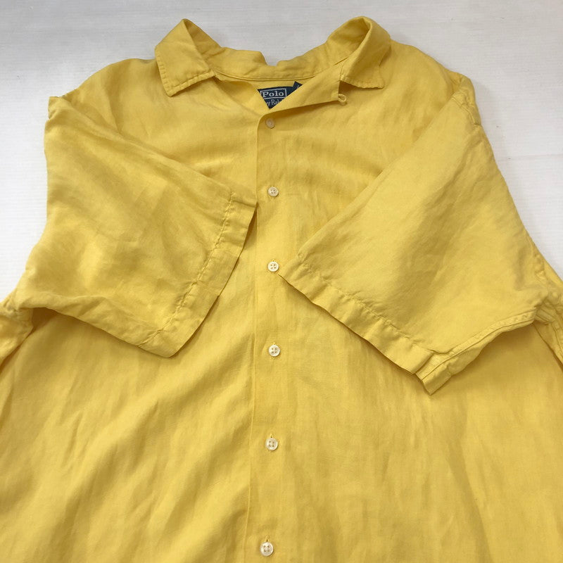 【中古品】【メンズ】 Polo by Ralph Lauren ポロバイラルフローレン LINEN OPEN COLLAR SHIRT リネン オープンカラー シャツ 半袖 トップス 147-250808-yo-31-tei サイズ：XL カラー：イエロー 万代Net店