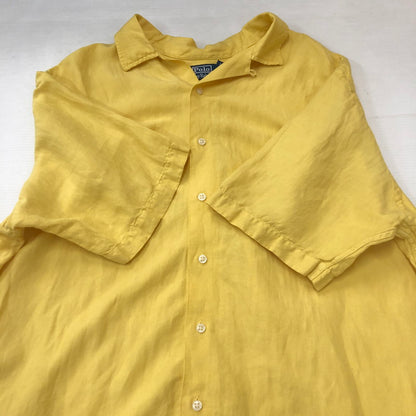 【中古品】【メンズ】 Polo by Ralph Lauren ポロバイラルフローレン LINEN OPEN COLLAR SHIRT リネン オープンカラー シャツ 半袖 トップス 147-250808-yo-31-tei サイズ：XL カラー：イエロー 万代Net店