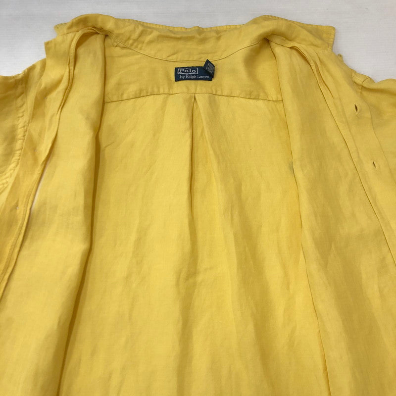 【中古品】【メンズ】 Polo by Ralph Lauren ポロバイラルフローレン LINEN OPEN COLLAR SHIRT リネン オープンカラー シャツ 半袖 トップス 147-250808-yo-31-tei サイズ：XL カラー：イエロー 万代Net店