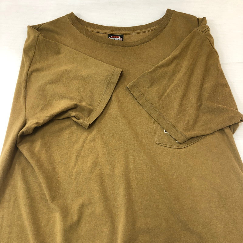 【中古品】【メンズ】 HARLEY DAVIDSON ハーレーダビッドソン 00’s POCKET TEE 2000年代 ポケット Tシャツ トップス 半袖 145-250810-ts-16-tei サイズ：XL カラー：ベージュ 万代Net店