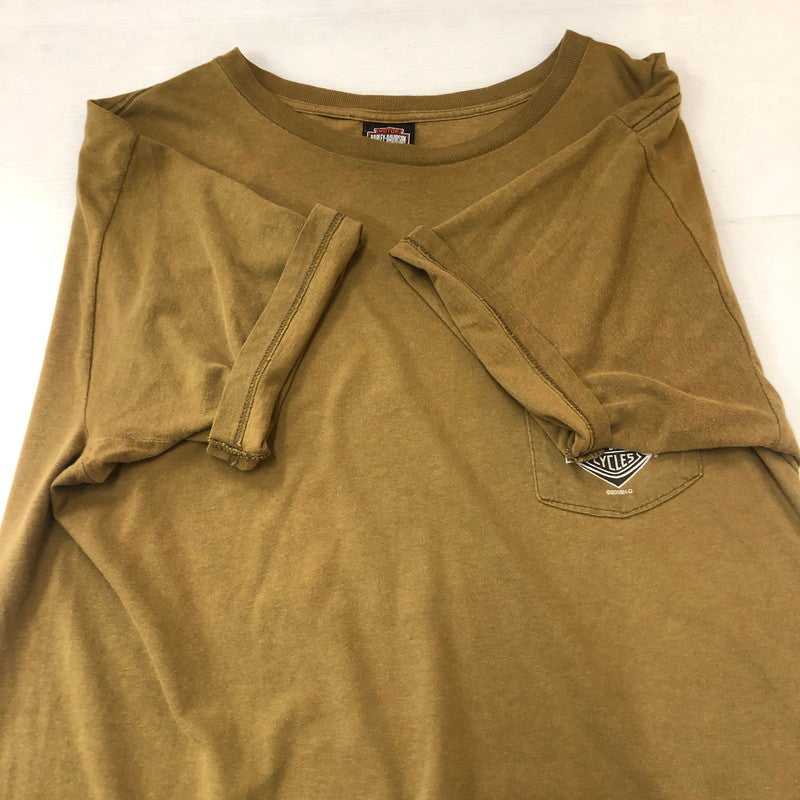 【中古品】【メンズ】 HARLEY DAVIDSON ハーレーダビッドソン 00’s POCKET TEE 2000年代 ポケット Tシャツ トップス 半袖 145-250810-ts-16-tei サイズ：XL カラー：ベージュ 万代Net店