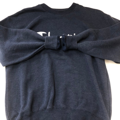 【中古品】【メンズ】 Champion チャンピオン 90’s LOGO PRINT CREWNECK SWEAT MADE IN USA 90年代 ロゴプリント クルーネックスウェット USA製 トップス トレーナー 145-250810-ts-19-tei サイズ：M カラー：ネイビー 万代Net店