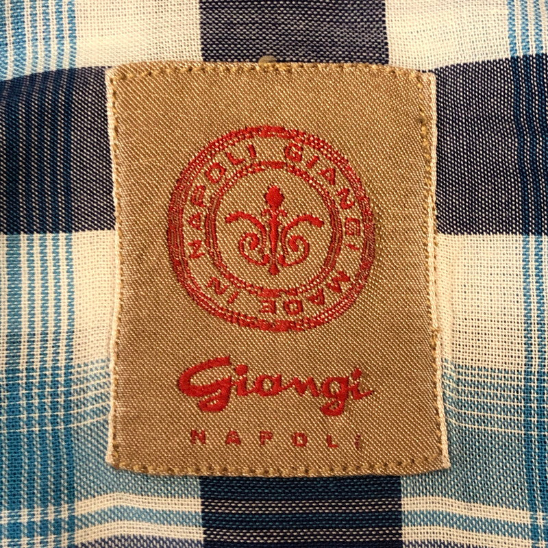 【中古品】【メンズ】 GIANGI NAPOLI ジャンジ ナポリ L/S COTTON CHECK SHIRT ロングスリーブ コットン チェックシャツ トップス 長袖 147-250810-ts-24-tei サイズ：サイズ不明 カラー：チェック 万代Net店