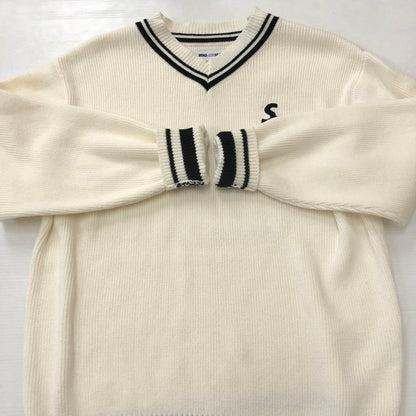 【中古品】【メンズ】 WIND AND SEA ウィンダンシー TILDEN KNIT WDS-O-TRAD-23-Q1-KN-01 チルデン ニット 長袖 トップス セーター 142-250813-yo-25-fuz サイズ：M カラー：ホワイト 万代Net店