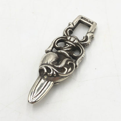【中古品】【メンズ】 CHROME HEARTS クロムハーツ DAGGER HEART ダガーハート ペンダント シルバー アクセサリー ペンダントトップ 190-250816-kk-05-tei カラー：シルバー 万代Net店