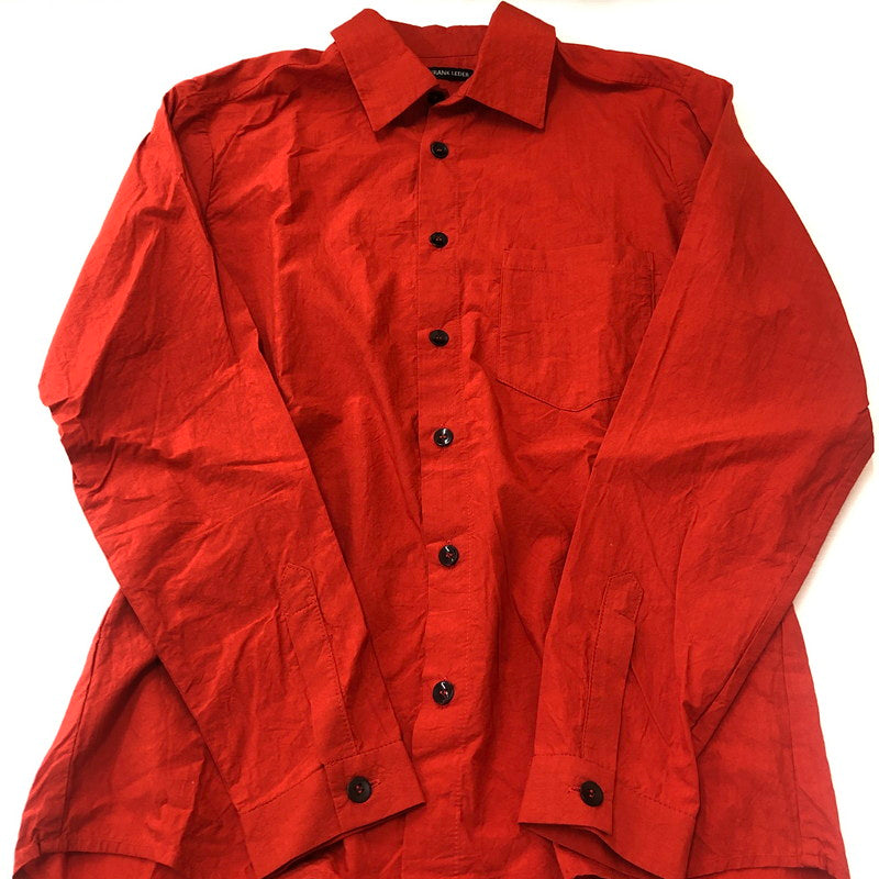 【中古品】【メンズ】 FRANK LEDER フランクリーダー 21SS TRIPLE WASH THIN COTTON SHIRT 0916094 トリプル ウォッシュ スィン コットンシャツ 長袖 トップス 141-250813-KS-02-tei サイズ：M カラー：オレンジ 万代Net店