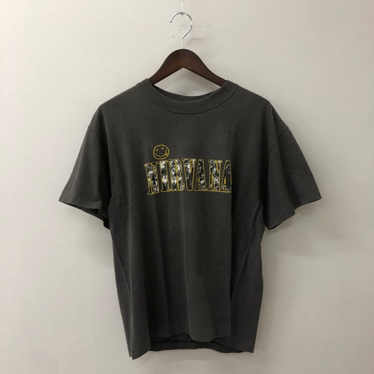 【中古品】【メンズ】 M＆O KNITS エムアンドオーニットズ 90's NIRVANA SMILE TEE S/S 90年代 ニルヴァーナ スマイル Tシャツ トップス 半袖 145-250816-ts-20-tei サイズ：M カラー：グレー 万代Net店