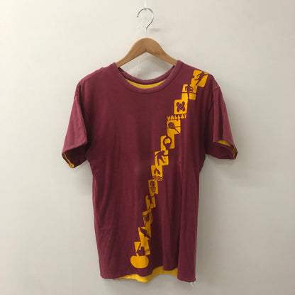 【現状渡し品】【メンズ】 Champion チャンピオン 70’s PICTOGRAM REVERSIBLE S/S TEE VINTAGE 70年代 ピクトグラム リバーシブル ショートスリーブ Tシャツ 半袖 トップス ヴィンテージ 145-250820-KS-17-tei サイズ：M カラー：ボルドー/イエロー 万代Net店