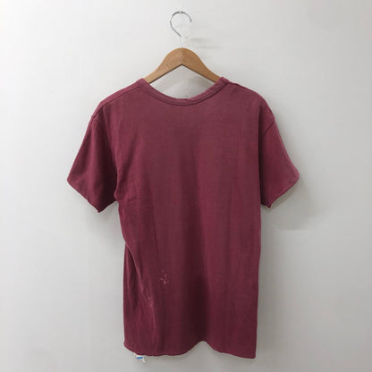 【現状渡し品】【メンズ】 Champion チャンピオン 70’s PICTOGRAM REVERSIBLE S/S TEE VINTAGE 70年代 ピクトグラム リバーシブル ショートスリーブ Tシャツ 半袖 トップス ヴィンテージ 145-250820-KS-17-tei サイズ：M カラー：ボルドー/イエロー 万代Net店