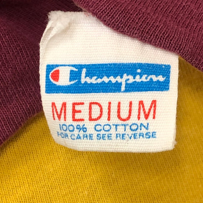 【現状渡し品】【メンズ】 Champion チャンピオン 70’s PICTOGRAM REVERSIBLE S/S TEE VINTAGE 70年代 ピクトグラム リバーシブル ショートスリーブ Tシャツ 半袖 トップス ヴィンテージ 145-250820-KS-17-tei サイズ：M カラー：ボルドー/イエロー 万代Net店