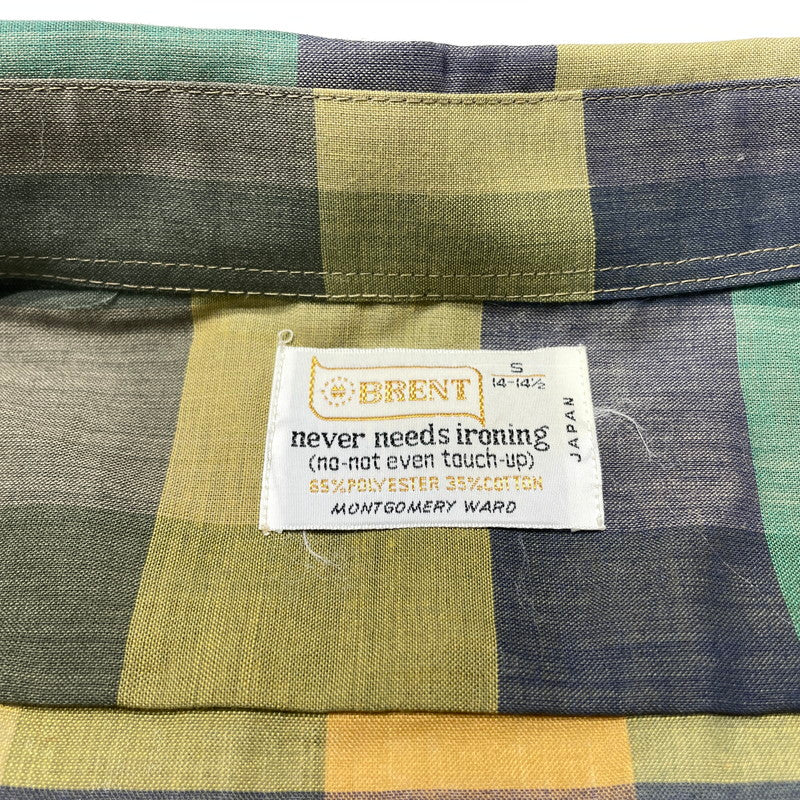 【現状渡し品】【メンズ】 BRENT ブレント 70’s VINTAGE CHECK S/S SHIRT 70年代 ヴィンテージ チェック ショートスリーブ シャツ 半袖 トップス 145-260723-sa-13-tei サイズ：S カラー：チェック 万代Net店