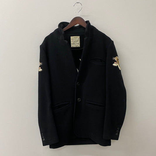 【中古品】【メンズ】 SWINGIN SLILY スウィンギンスライリー EMBROIDERED MELTON WOOL JACKET 刺繍メルトンウールジャケット アウター 145-250817-ts-19-fuz サイズ：M カラー：ブラック 万代Net店