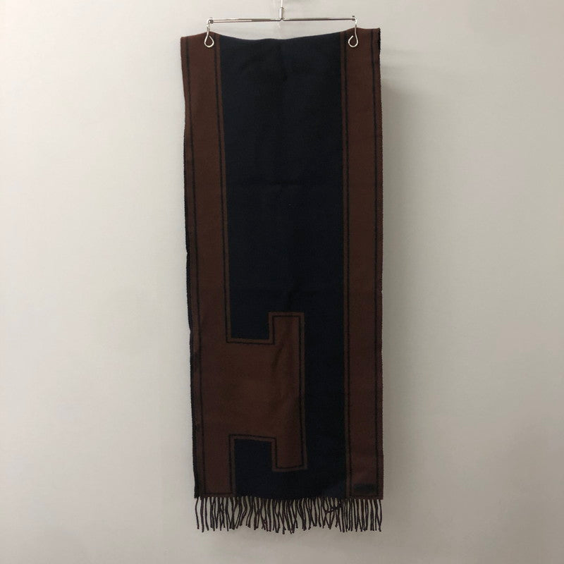 【中古品】【レディース】 HERMES エルメス 24AW Casaque Clefs de H カサック クレフ ドゥ アッシュ ストール マフラー 183-250818-KS-01-tei カラー：cacao/bleu marine 万代Net店