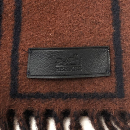 【中古品】【レディース】 HERMES エルメス 24AW Casaque Clefs de H カサック クレフ ドゥ アッシュ ストール マフラー 183-250818-KS-01-tei カラー：cacao/bleu marine 万代Net店