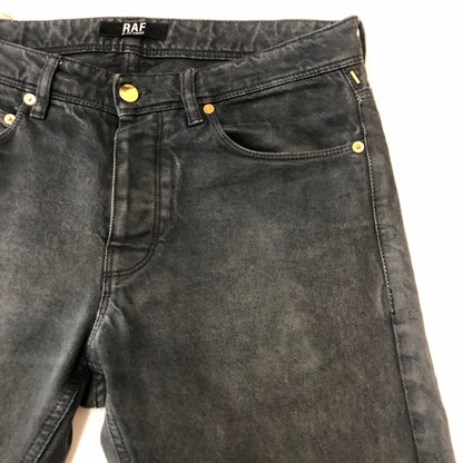 【中古品】【メンズ】 RAF BY RAF SIMONS ラフバイラフシモンズ BUTTON FLY DENIM PANTS J060 D117 WR01 ボタンフライ デニムパンツ ボトムス ジーンズ 152-250831-KS-22-tei サイズ：30 カラー：ブラック 万代Net店