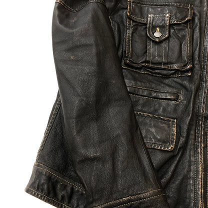 【現状渡し品】【メンズ】 BERIK REVOLUTION ベリックレボリューション LEATHER JACKET レザージャケット アウター ライダース 145-250825-KS-24-tei サイズ：L カラー：ブラック 万代Net店